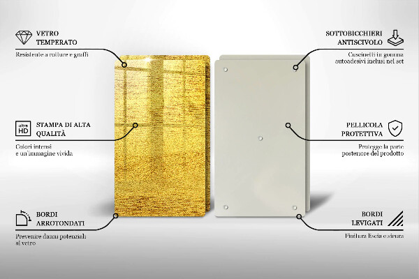 Főzőlap védő üveglap Sárga absztrakció