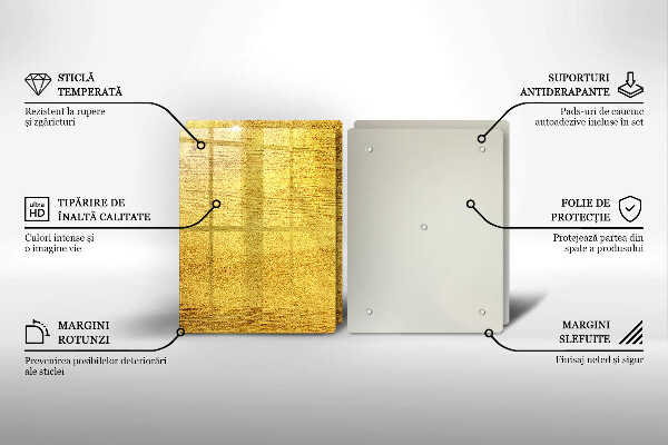 Főzőlap védő üveglap Sárga absztrakció