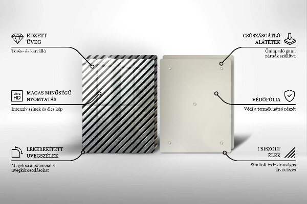 Főzőlap védő üveglap Fém vonalak