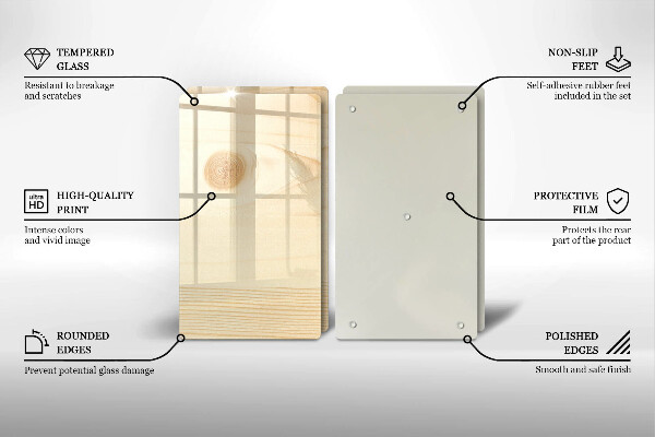 Főzőlap védő üveglap Fa deszka