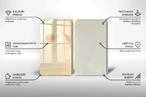 Főzőlap védő üveglap Fa deszka