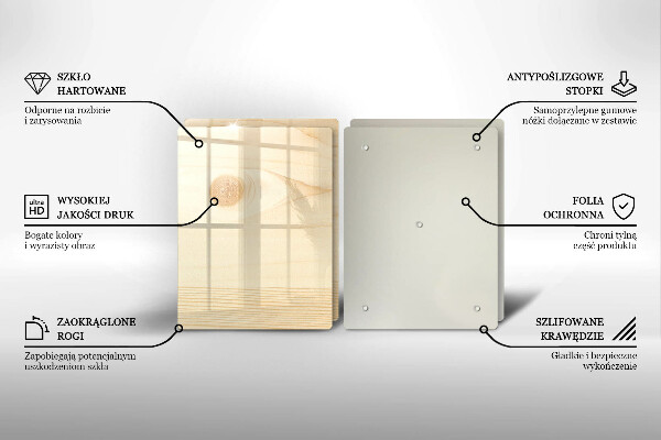 Főzőlap védő üveglap Fa deszka