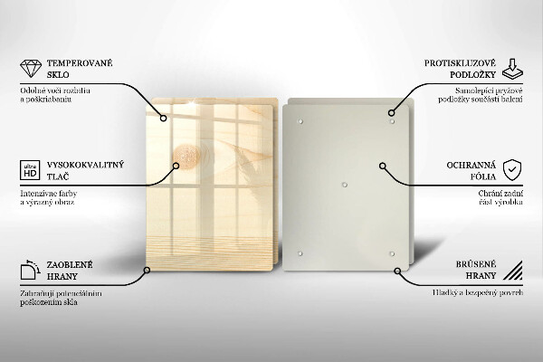 Főzőlap védő üveglap Fa deszka