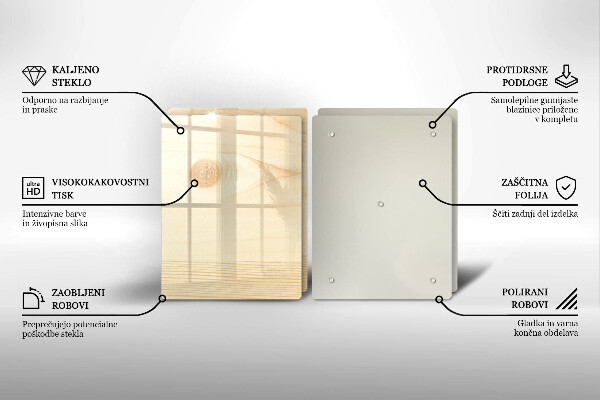 Főzőlap védő üveglap Fa deszka