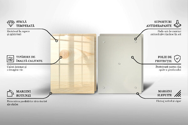 Főzőlap védő üveglap Fa deszka