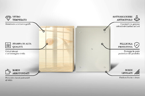 Főzőlap védő üveglap Fa deszka