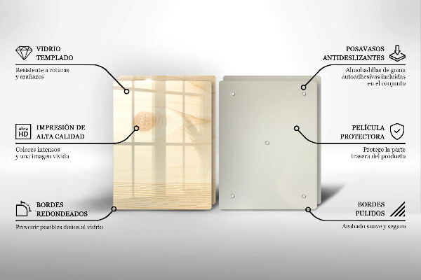 Főzőlap védő üveglap Fa deszka