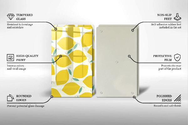 Főzőlap védő üveglap Rajzfilm citrom