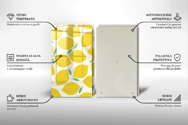 Főzőlap védő üveglap Rajzfilm citrom