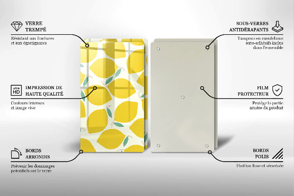 Főzőlap védő üveglap Rajzfilm citrom