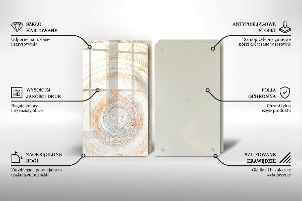 Főzőlap védő üveglap Fa textúra