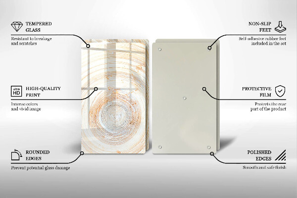 Főzőlap védő üveglap Fa textúra