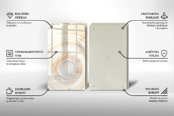 Főzőlap védő üveglap Fa textúra