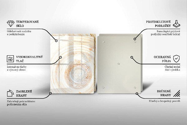 Főzőlap védő üveglap Fa textúra