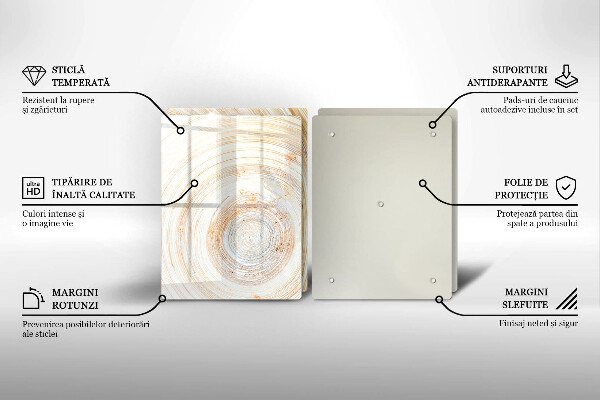 Főzőlap védő üveglap Fa textúra