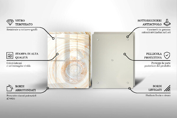 Főzőlap védő üveglap Fa textúra