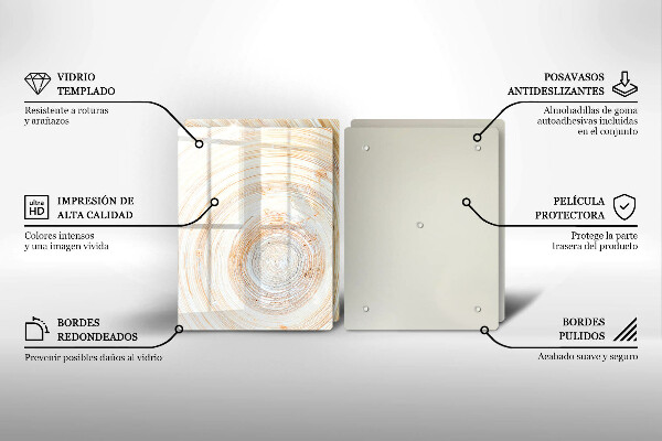 Főzőlap védő üveglap Fa textúra