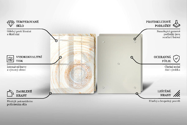 Főzőlap védő üveglap Fa textúra