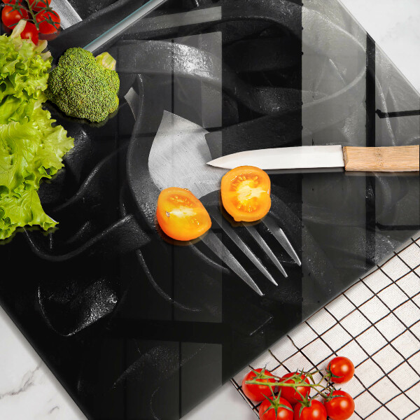 Főzőlap védő üveglap Fekete Tagliatelle tészta
