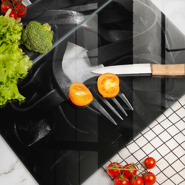Főzőlap védő üveglap Fekete Tagliatelle tészta