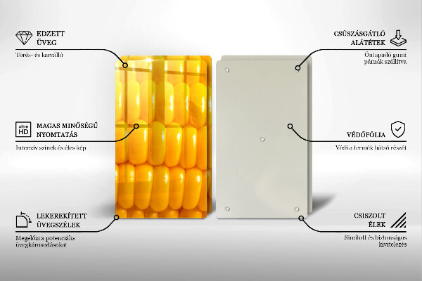 Főzőlap védő üveglap Kukoricaszemek
