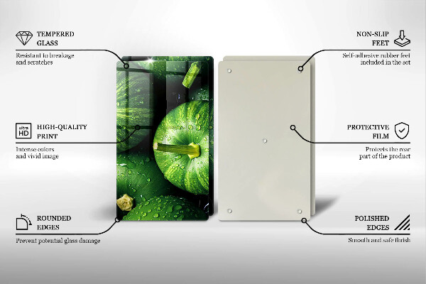 Főzőlap védő üveglap Zöld sütőtök