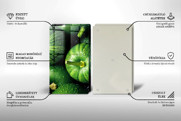 Főzőlap védő üveglap Zöld sütőtök