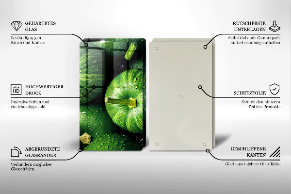 Főzőlap védő üveglap Zöld sütőtök