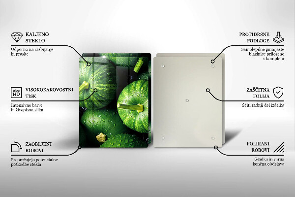 Főzőlap védő üveglap Zöld sütőtök