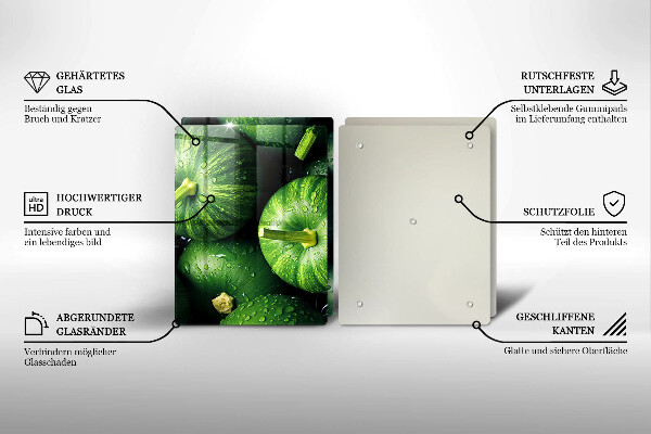 Főzőlap védő üveglap Zöld sütőtök