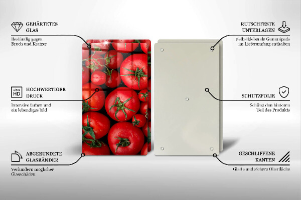 Főzőlap védő üveglap Paradicsom