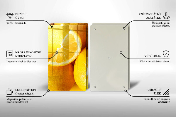 Főzőlap védő üveglap Lédús citromok