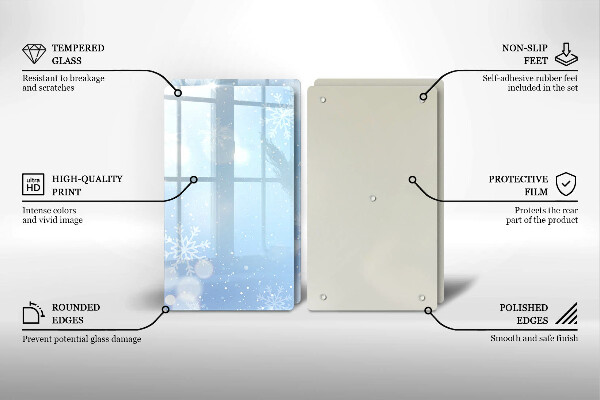 Főzőlap védő üveglap Téli textúra