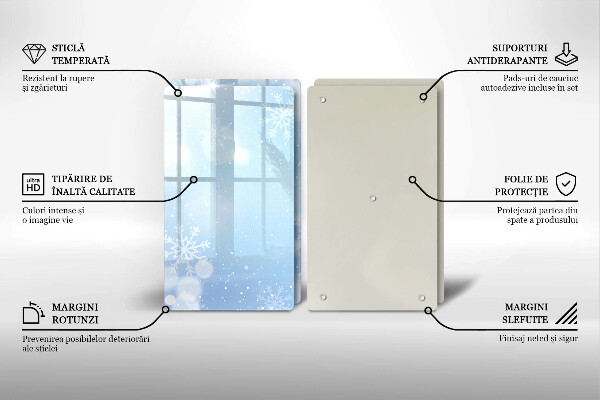 Főzőlap védő üveglap Téli textúra