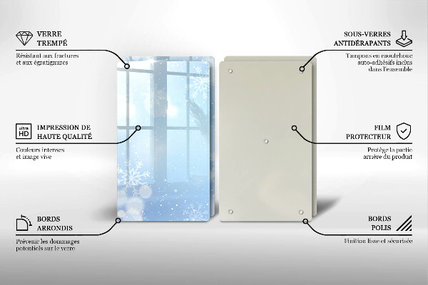 Főzőlap védő üveglap Téli textúra