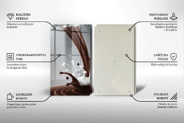 Főzőlap védő üveglap Tej és csokoládé