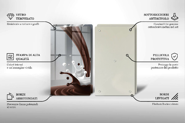 Főzőlap védő üveglap Tej és csokoládé