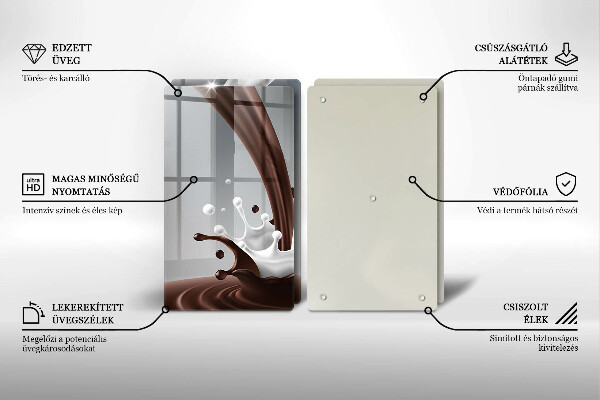 Főzőlap védő üveglap Tej és csokoládé