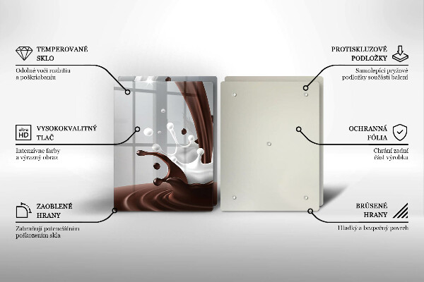 Főzőlap védő üveglap Tej és csokoládé