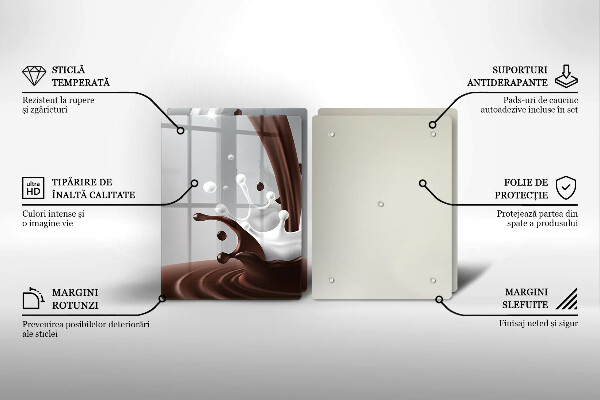 Főzőlap védő üveglap Tej és csokoládé