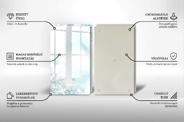 Főzőlap védő üveglap Hópehely