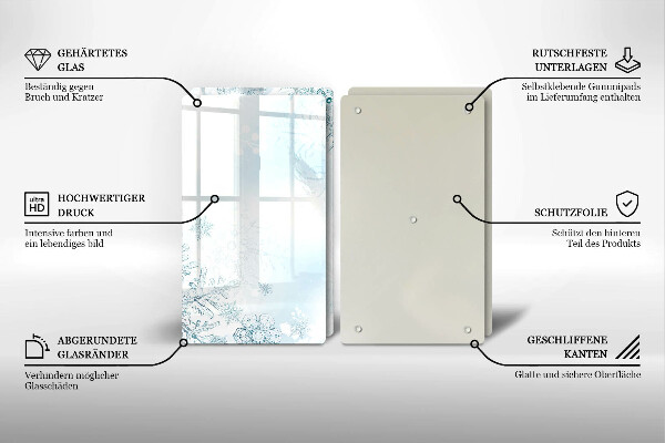 Főzőlap védő üveglap Hópehely