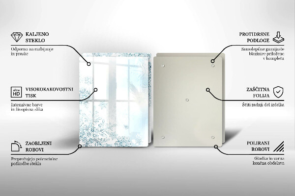 Főzőlap védő üveglap Hópehely