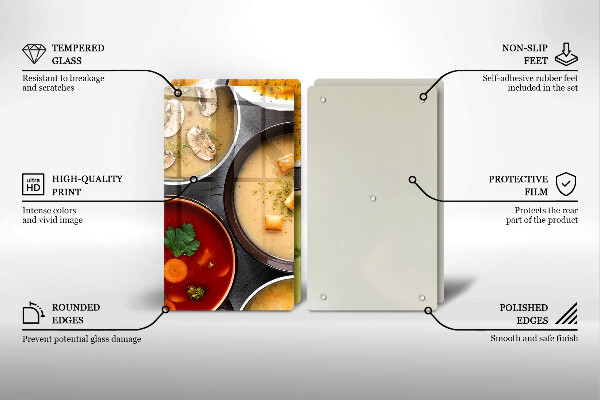 Főzőlap védő üveglap Színes levesek