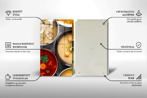 Főzőlap védő üveglap Színes levesek