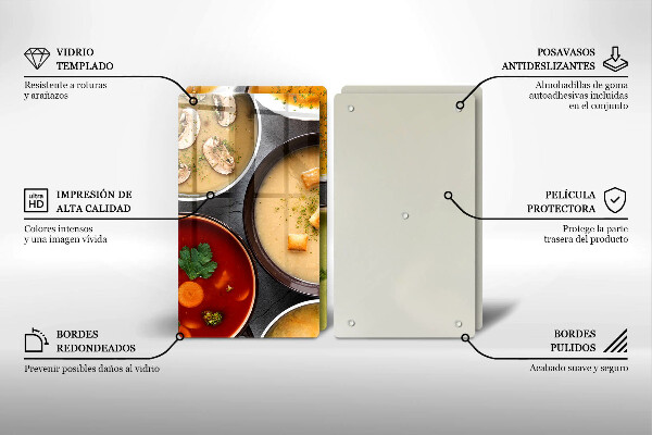 Főzőlap védő üveglap Színes levesek