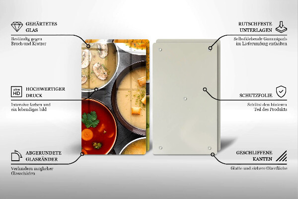 Főzőlap védő üveglap Színes levesek