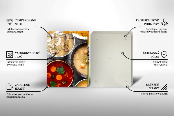 Főzőlap védő üveglap Színes levesek