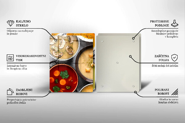 Főzőlap védő üveglap Színes levesek