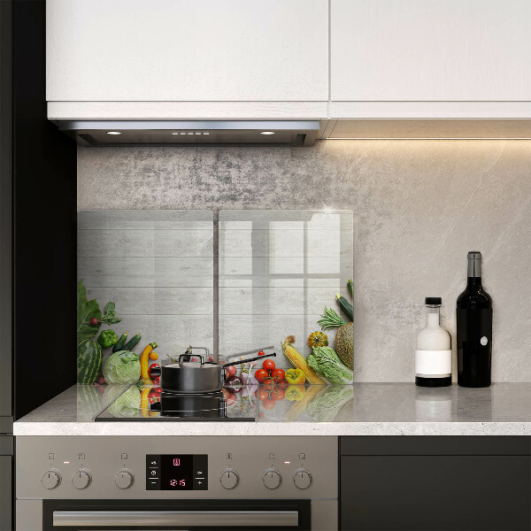 Főzőlap védő üveglap Zöldségek a táblákon